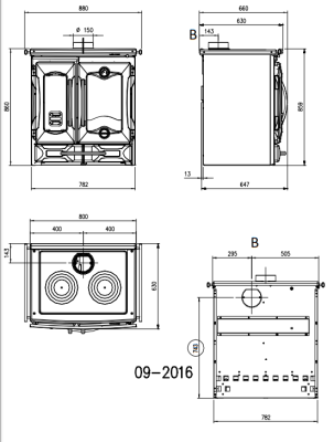  Отопительно-варочная печь La Nordica Mamy (черная)