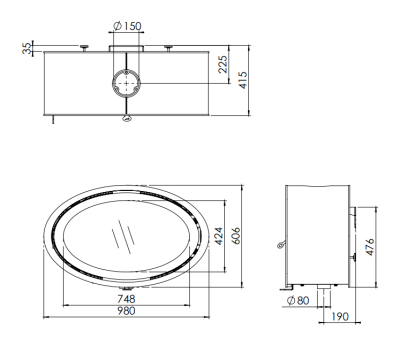  Печь Dik Geurts Oval (настенный)