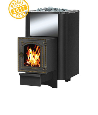  Чугунная банная печь Везувий Сенсация Антрацит 16 (ДТ-4C)со стеклом