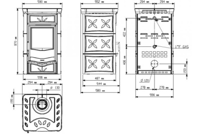  Печь La Nordica Nicoletta (бордовый/бежевый)