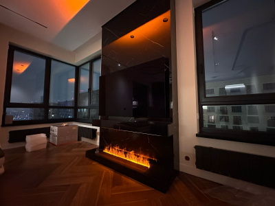 Встраиваемый электрический Schönes feuer 3D-камин FireLine 1000 (черная панель)