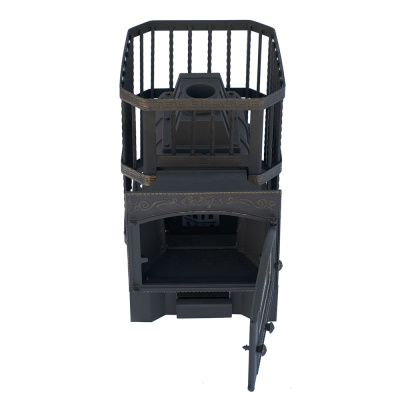  Чугунная банная печь НМК "Сибирь-24". Каминная дверца "Сибирь" (сетка)