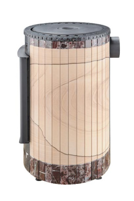  Печь Фёрингер отопительно-варочная "Нелжа" Окаменевшее дерево(перенесенный рисунок)/Россо Леванте