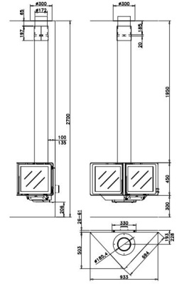 Дровяной камин ROCAL Vertex стальной