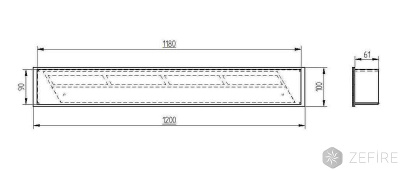 Прямоугольный контейнер Zefire 1200