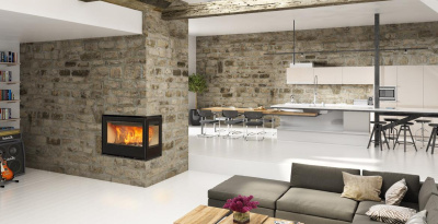  ROCAL Отопительная печь HABIT 76 LD+T (стекло справа)