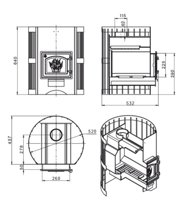 Банная печь Везувий Скиф Стандарт 16 (ДТ-3) без выноса Банная печь Везувий Скиф Стандарт 16 (ДТ-3) без выноса