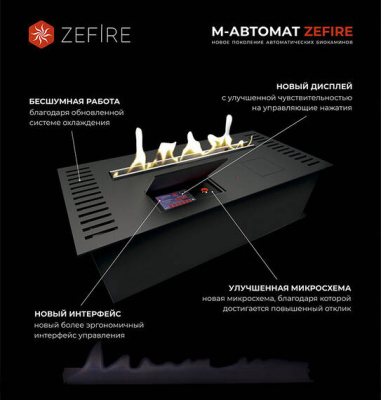 Автоматический биокамин Zefire M 1800 шлифованный Автоматический биокамин Zefire M 1800 шлифованный