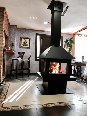 Дровяной камин ROCAL Giselle 90 Graffiti стальной