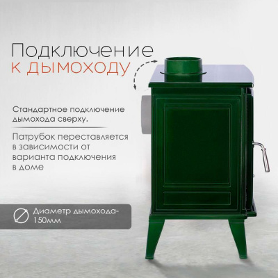  Печь-камин Loki Norway green