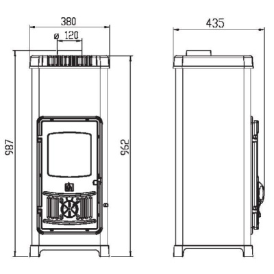  Пeчь Plamen DORA 10 N (эмалированная, зеленая)