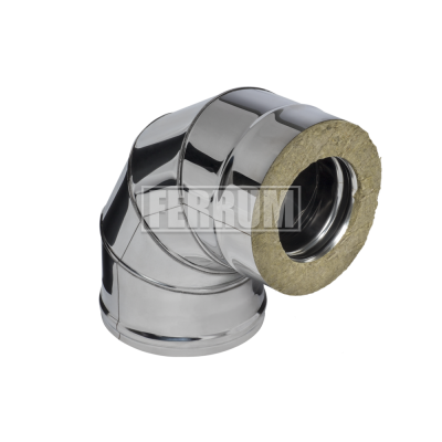 Сэндвич-колено Феррум 90 град. (430/0,8 + нерж) диам.115х200