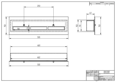 Прямоугольный контейнер Zefire 500 с крышкой внутри