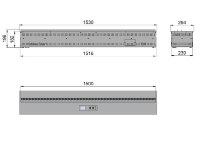 Встраиваемый камин-увлажнитель FireLine 1500 Blue (черная панель)