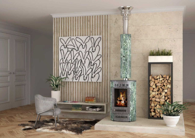  Печь Фёрингер отопительно-варочная "Нелжа" змеевик