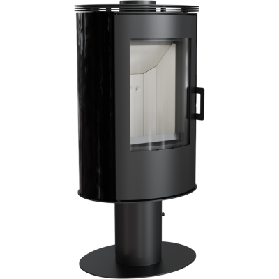  Печь-камин Kratki Koza AB S DR N(на ноге, черный кафель) 