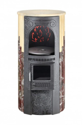  Печь Фёрингер отопительно-варочная "Лада" Россо Леванте/Окаменевшее дерево