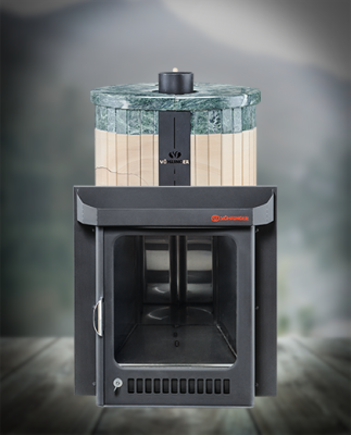  Банная печь Фёрингер Ламель Оптима ("Окаменевшее дерево" перенесённый рисунок+Змеевик)