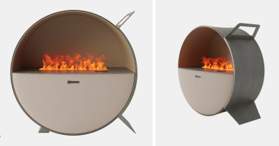 Паровой камин Airtone Unio с аудиосистемой (белый крем)