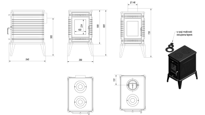  Чугунная печь Kratki Koza K 10