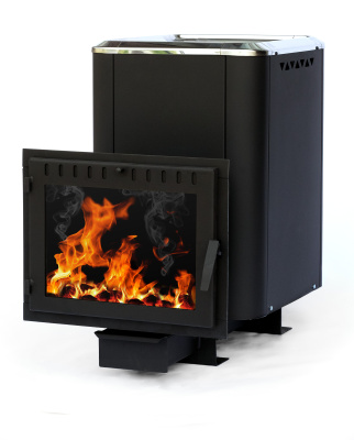  Чугунная банная печь НМК Сибирь-24 конвекционная с панорамной дверцей 