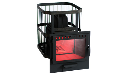  Чугунная банная печь НМК "Сибирь-22". Панорамная дверца (сетка)