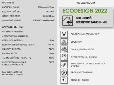  PANADERO Печь-камин ALBA