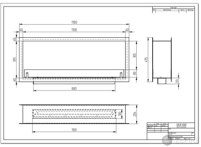 Биокамин Zefire сквозной Standart 1100 Биокамин Zefire сквозной Standart 1100