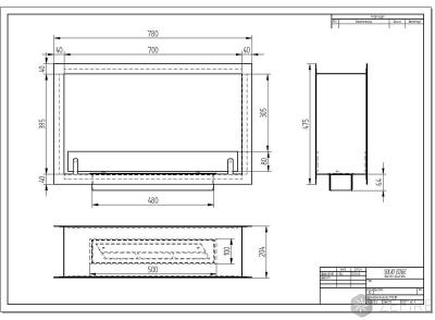 Биокамин Zefire сквозной Standart 700