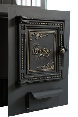  Чугунная банная печь НМК "Сибирь-20". Универсальная чугунная дверца (сетка)