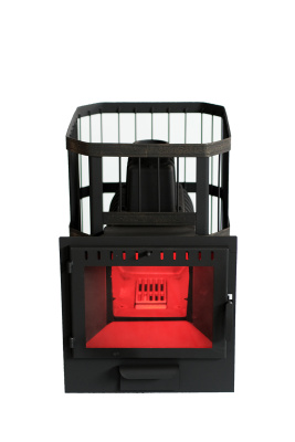  Чугунная банная печь НМК "Сибирь-22". Панорамная дверца (сетка)