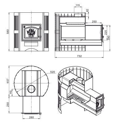  Банная печь Везувий Скиф Стандарт 12 (ДТ-3) 