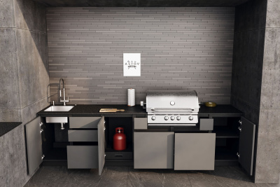 Кухня Astov BBQ № 18 (ширина 3240 мм)(готовое решение)