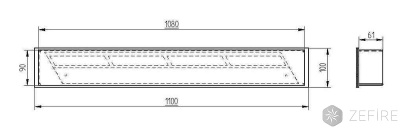 Прямоугольный контейнер Zefire 1100