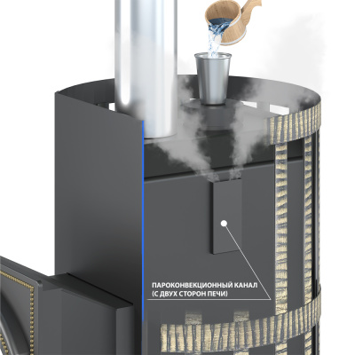  Банная печь Везувий Скиф п/г стандарт (ДТ-4С) с парогенератором