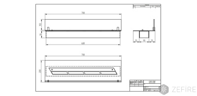 Прямоугольный контейнер Zefire 700 со стеклом