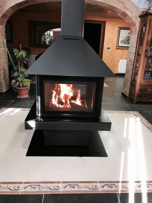 Дровяной камин ROCAL Giselle 90 Graffiti стальной