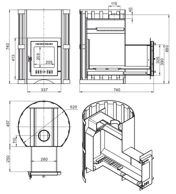  Банная печь Везувий Скиф Ковка 22 (210) "М"