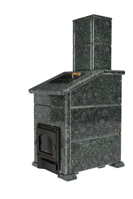  Премиальная банная печь "Сибирь-25" без ВТК в облицовке "Президент" пироксенит