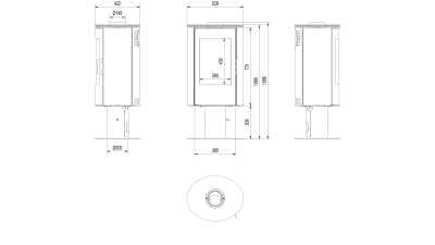  Печь-камин Kratki Koza AB S DR N (на ноге) 