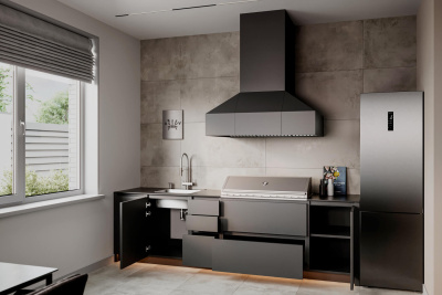 Кухня Astov BBQ № 1 (ширина 3000 мм) (готовое решение)